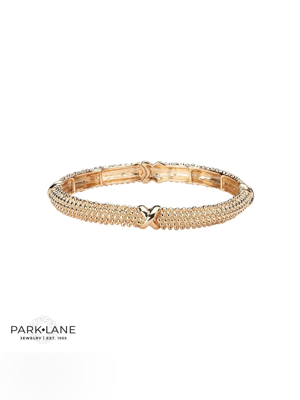 Park Lane RICA Gold Stretch Beaded X Bangle Bracelet stackable